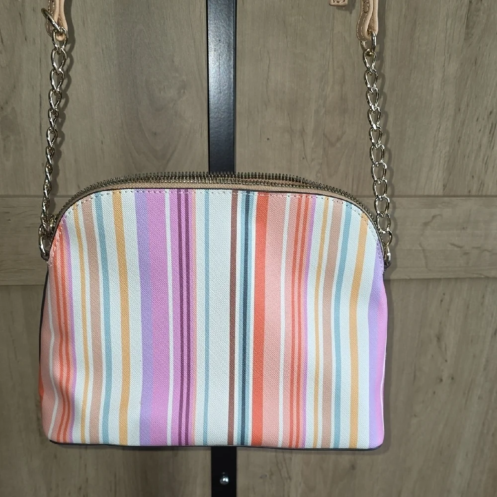(J9) Nanette Lepore Multicolor Striped Crossbody Bag